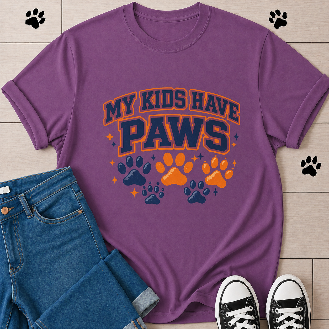 My Kids Have Paws T-Shirt — Pet Mom/Dad Graphic Tee