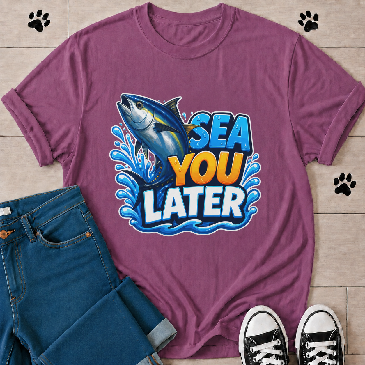 Sea You Later T-Shirt — Tuna Fish Graphic Tee for Fishermen & Ocean Lovers
