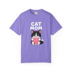 Cat Mom T-Shirt — Cute Tuxedo Kitten Holding Heart Graphic