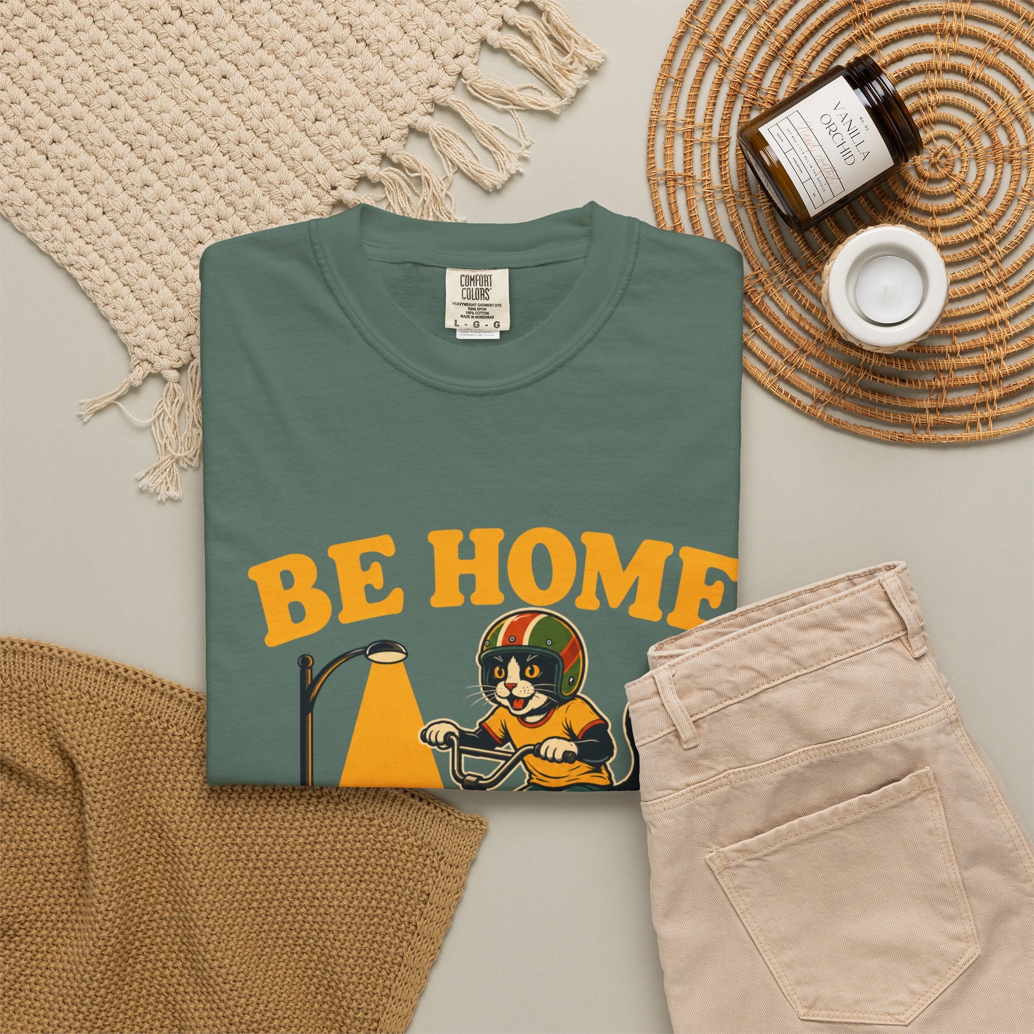 Be Home When the Streetlights Come On T-Shirt — Vintage Biker Night Ride Tee
