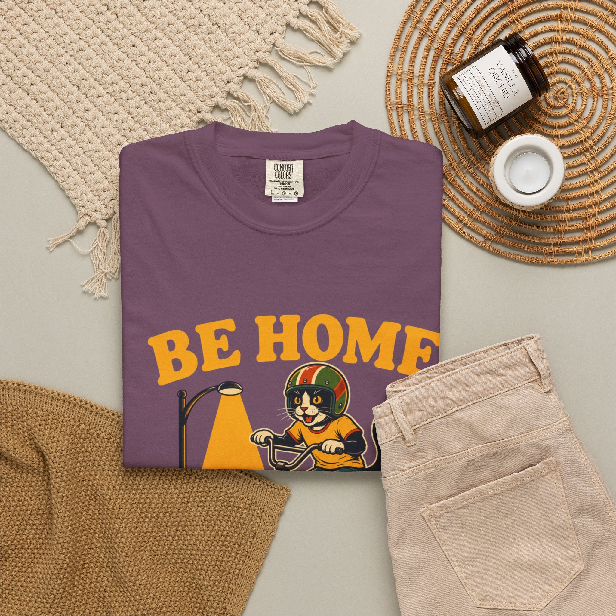 Be Home When the Streetlights Come On T-Shirt — Vintage Biker Night Ride Tee