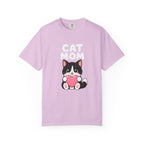 Cat Mom T-Shirt — Cute Tuxedo Kitten Holding Heart Graphic