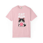 Cat Mom T-Shirt — Cute Tuxedo Kitten Holding Heart Graphic