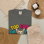 Too Cool for Fur Sphynx Cat T-Shirt — Retro Colorblock Graphic Tee