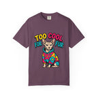 Too Cool for Fur Sphynx Cat T-Shirt — Retro Colorblock Graphic Tee