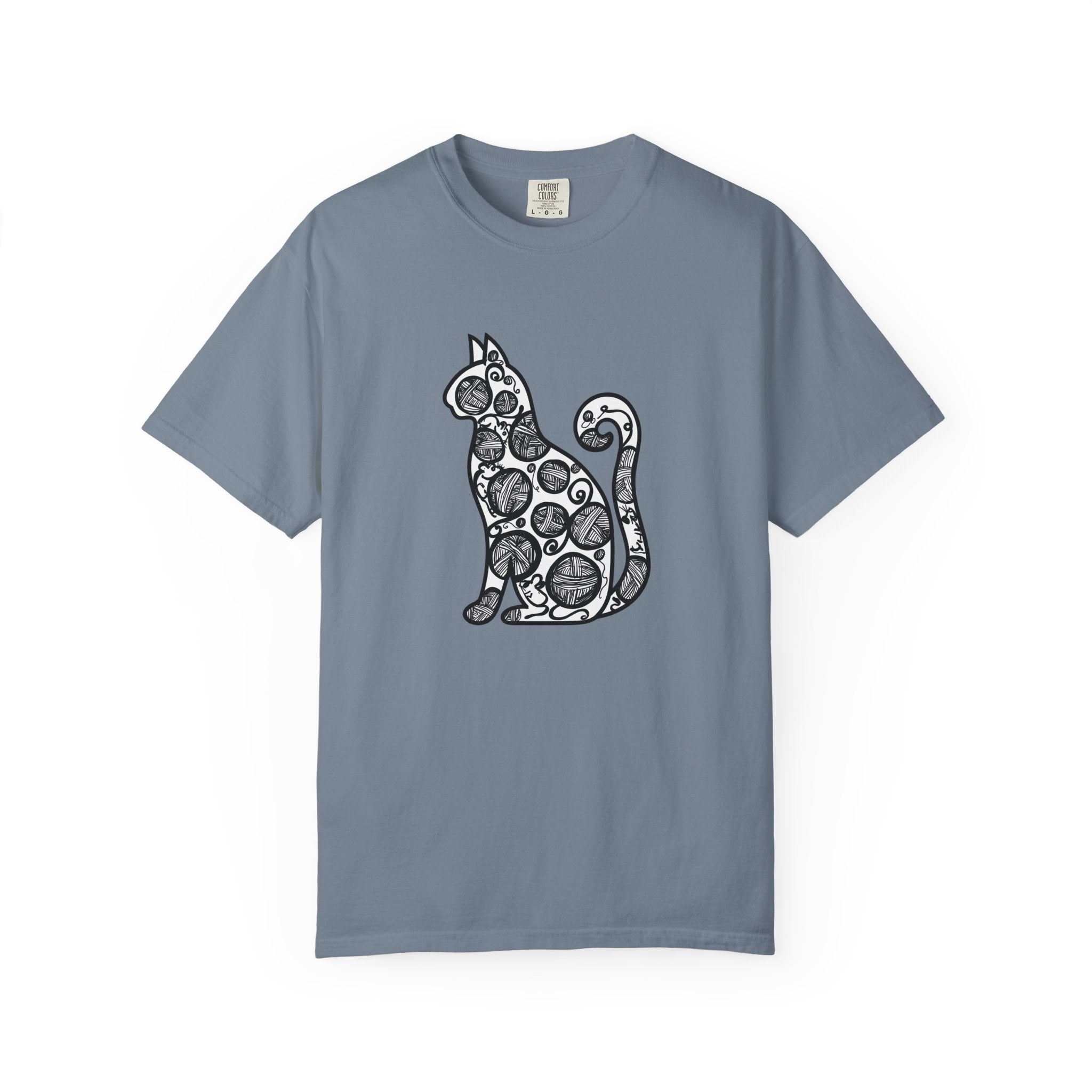 Curious Cat Doodle Art T-Shirt