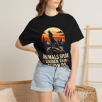 "Animals Speak Louder Than Words" Vintage Nature T-Shirt