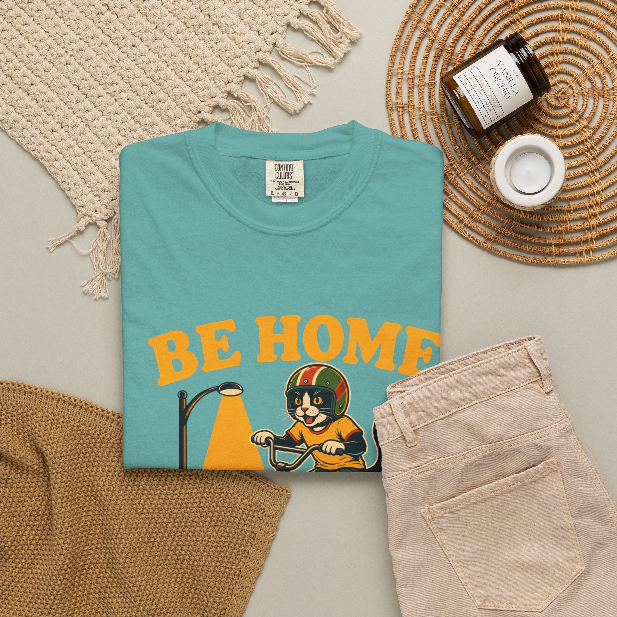 Be Home When the Streetlights Come On T-Shirt — Vintage Biker Night Ride Tee