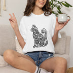 Curious Cat Doodle Art T-Shirt