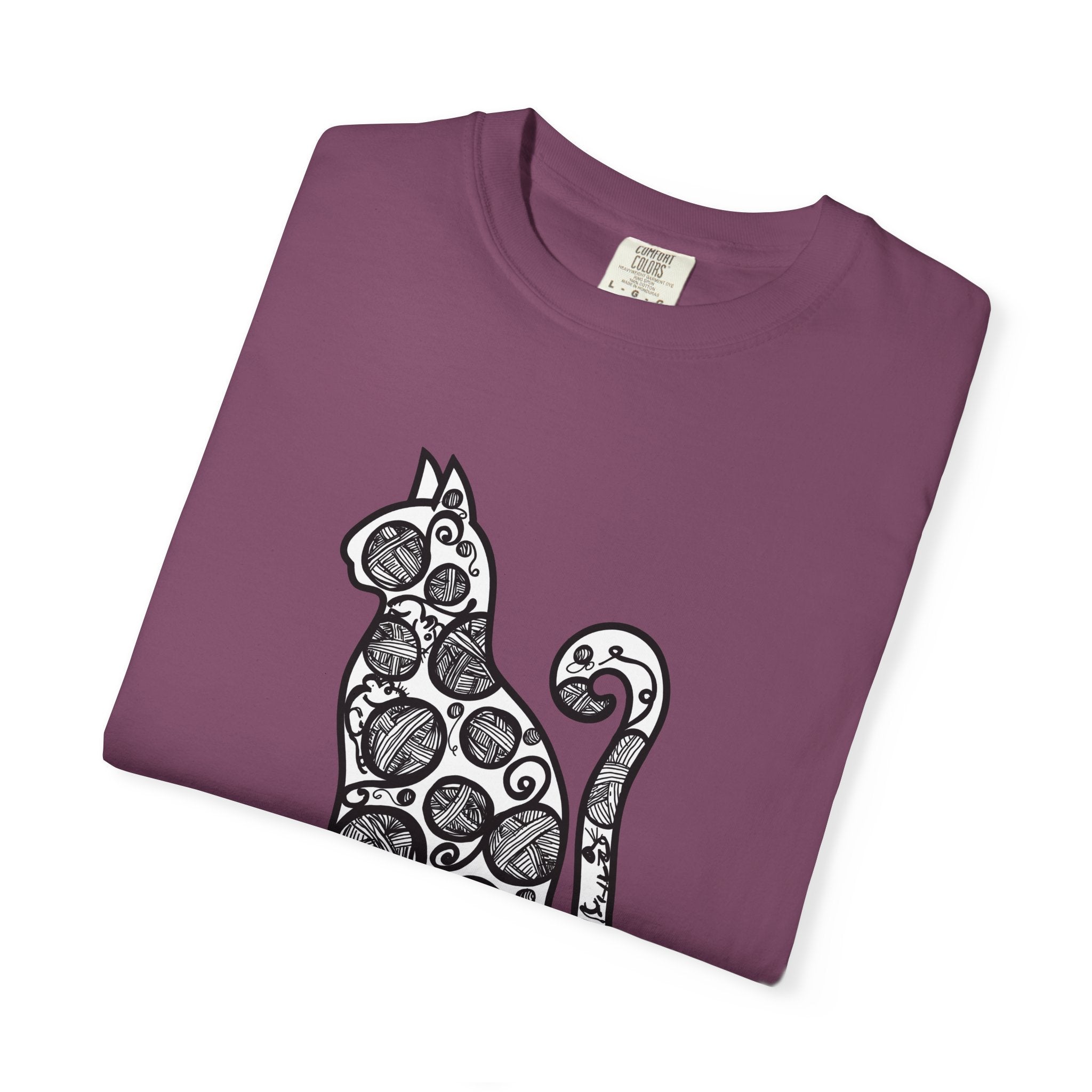 Curious Cat Doodle Art T-Shirt