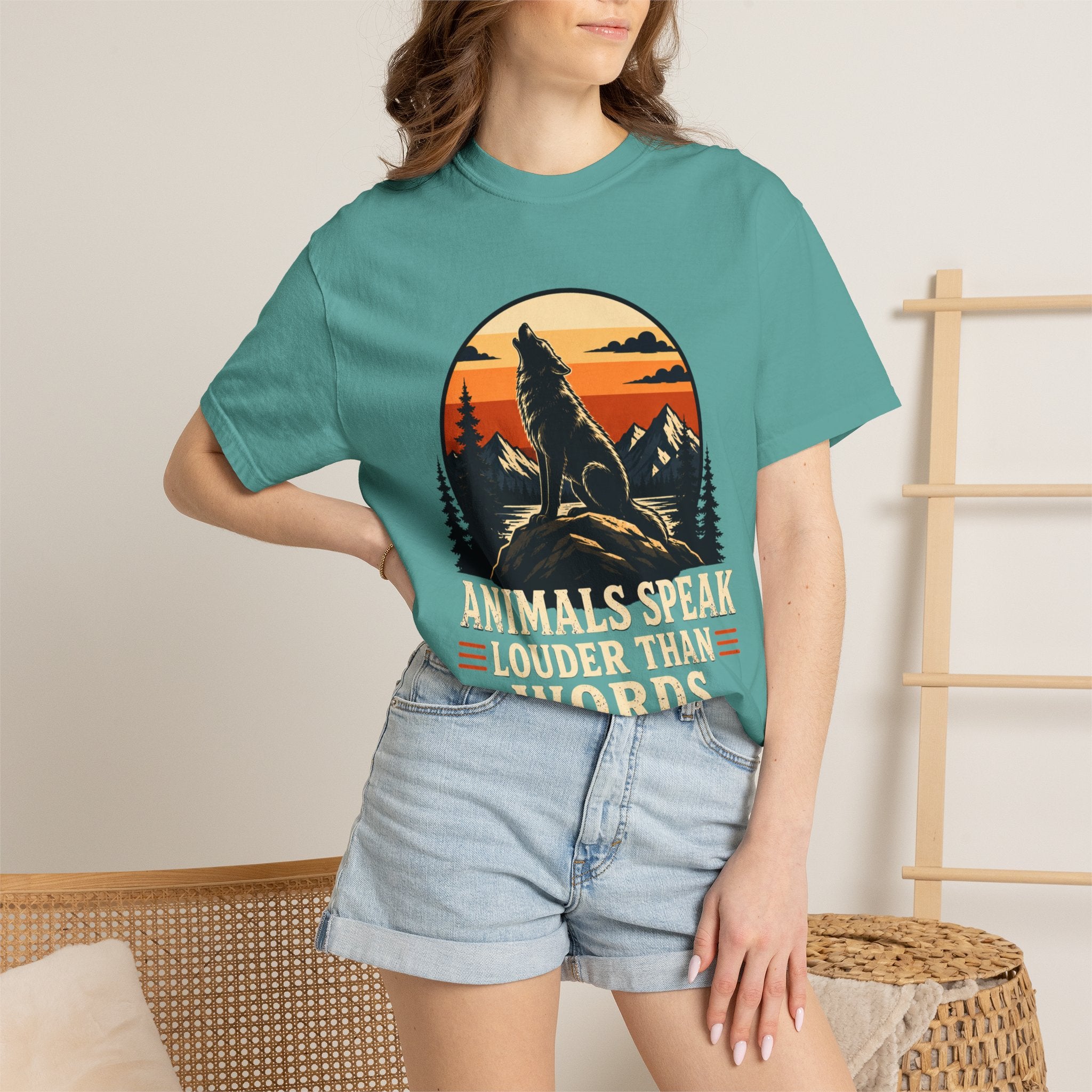 "Animals Speak Louder Than Words" Vintage Nature T-Shirt