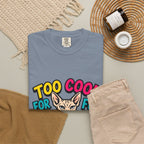 Too Cool for Fur Sphynx Cat T-Shirt — Retro Colorblock Graphic Tee