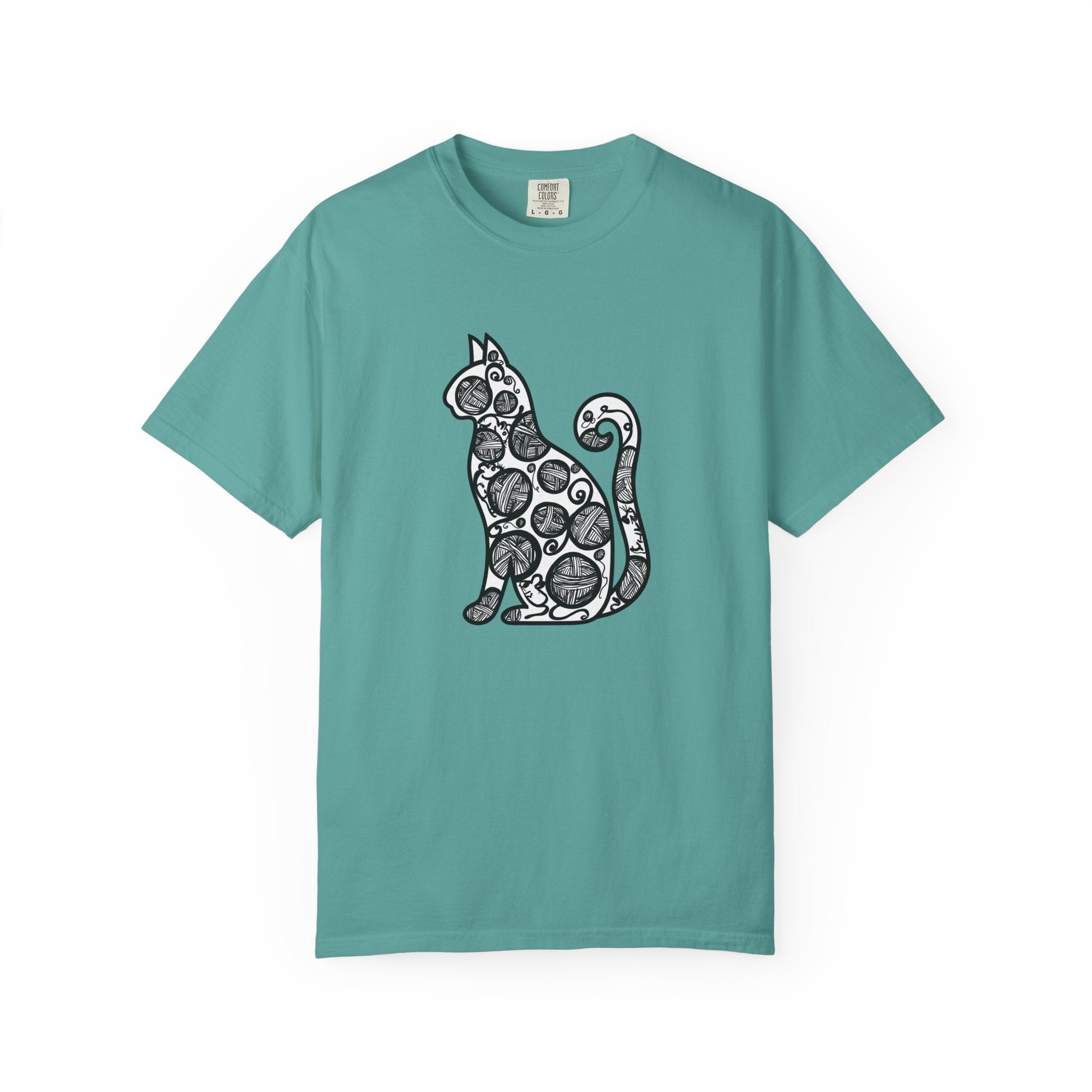 Curious Cat Doodle Art T-Shirt