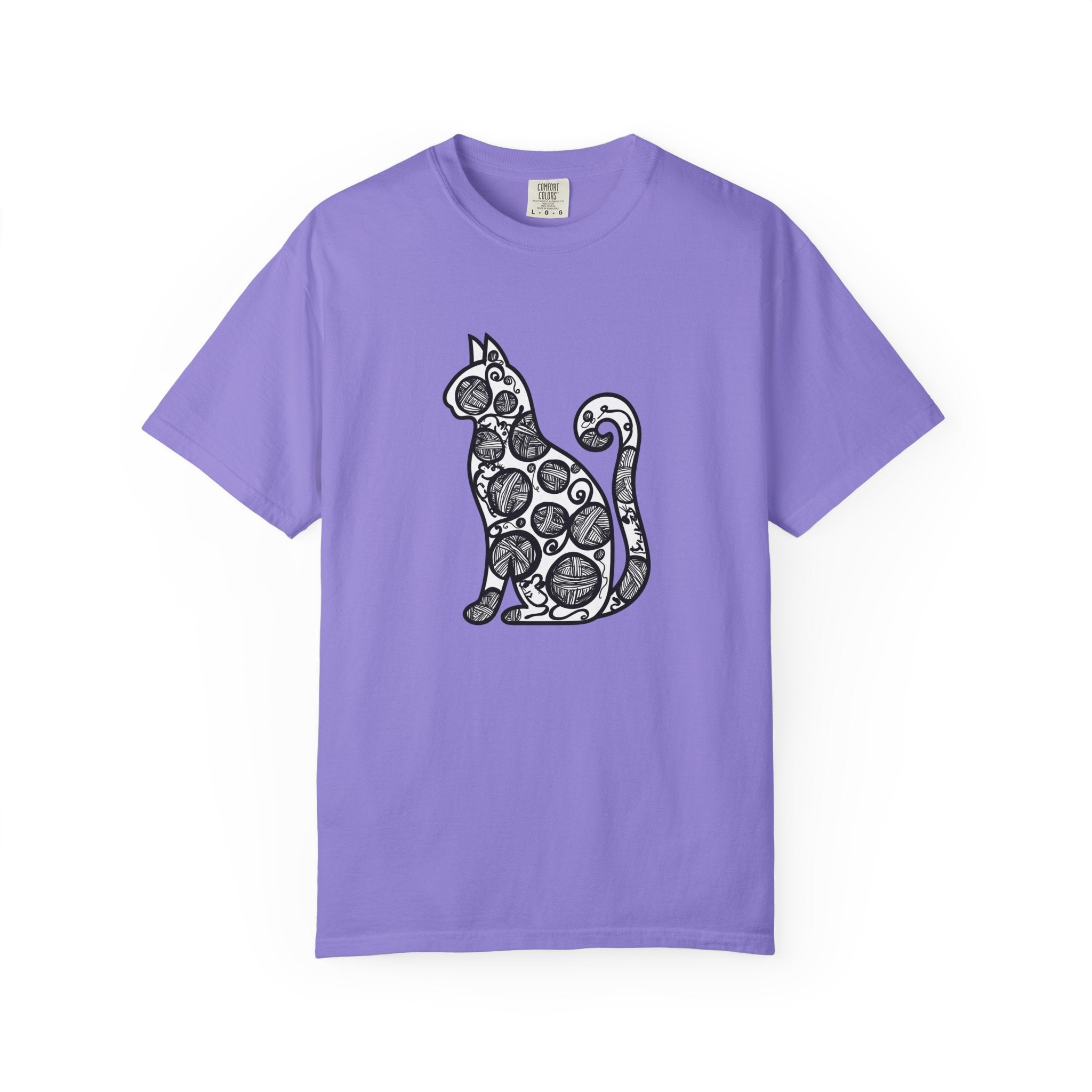 Curious Cat Doodle Art T-Shirt