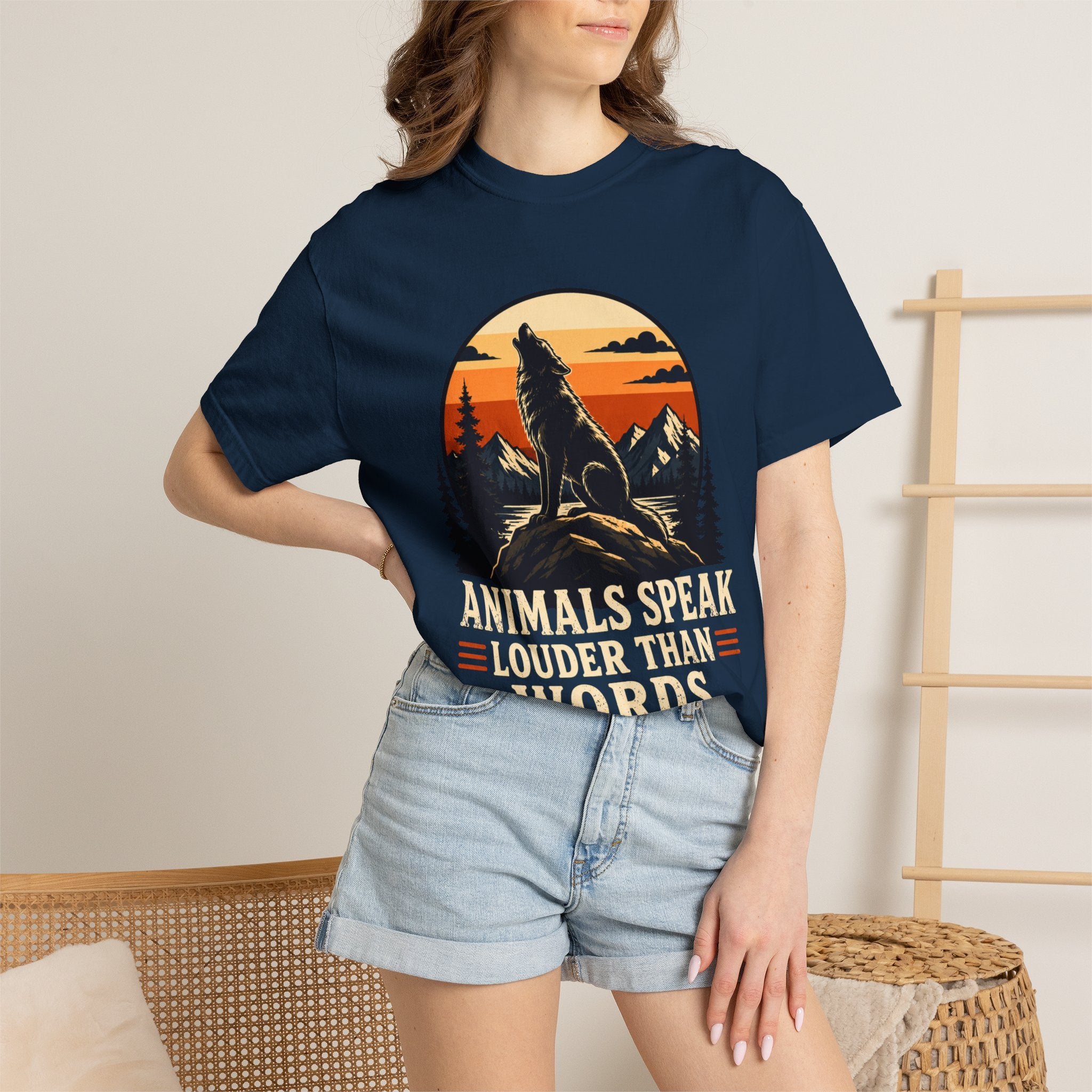 "Animals Speak Louder Than Words" Vintage Nature T-Shirt