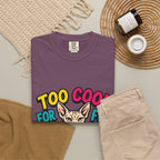 Too Cool for Fur Sphynx Cat T-Shirt — Retro Colorblock Graphic Tee