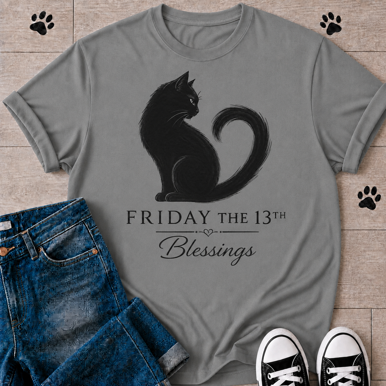 Friday the 13th Blessings Cat T-Shirt