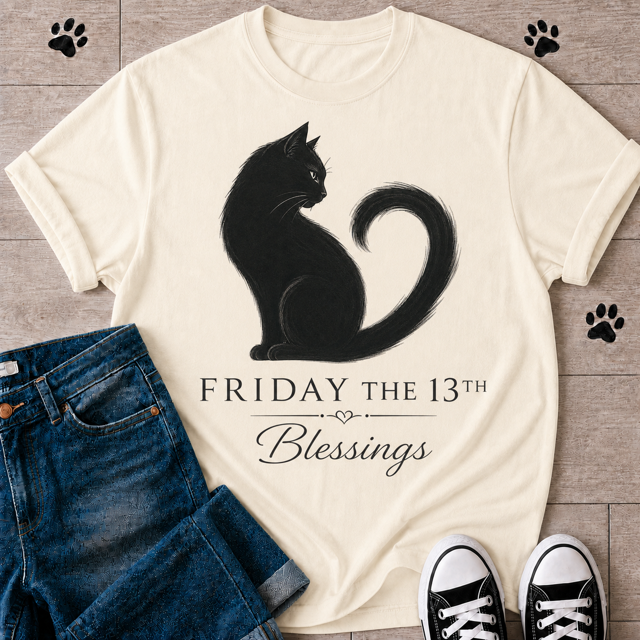 Friday the 13th Blessings Cat T-Shirt