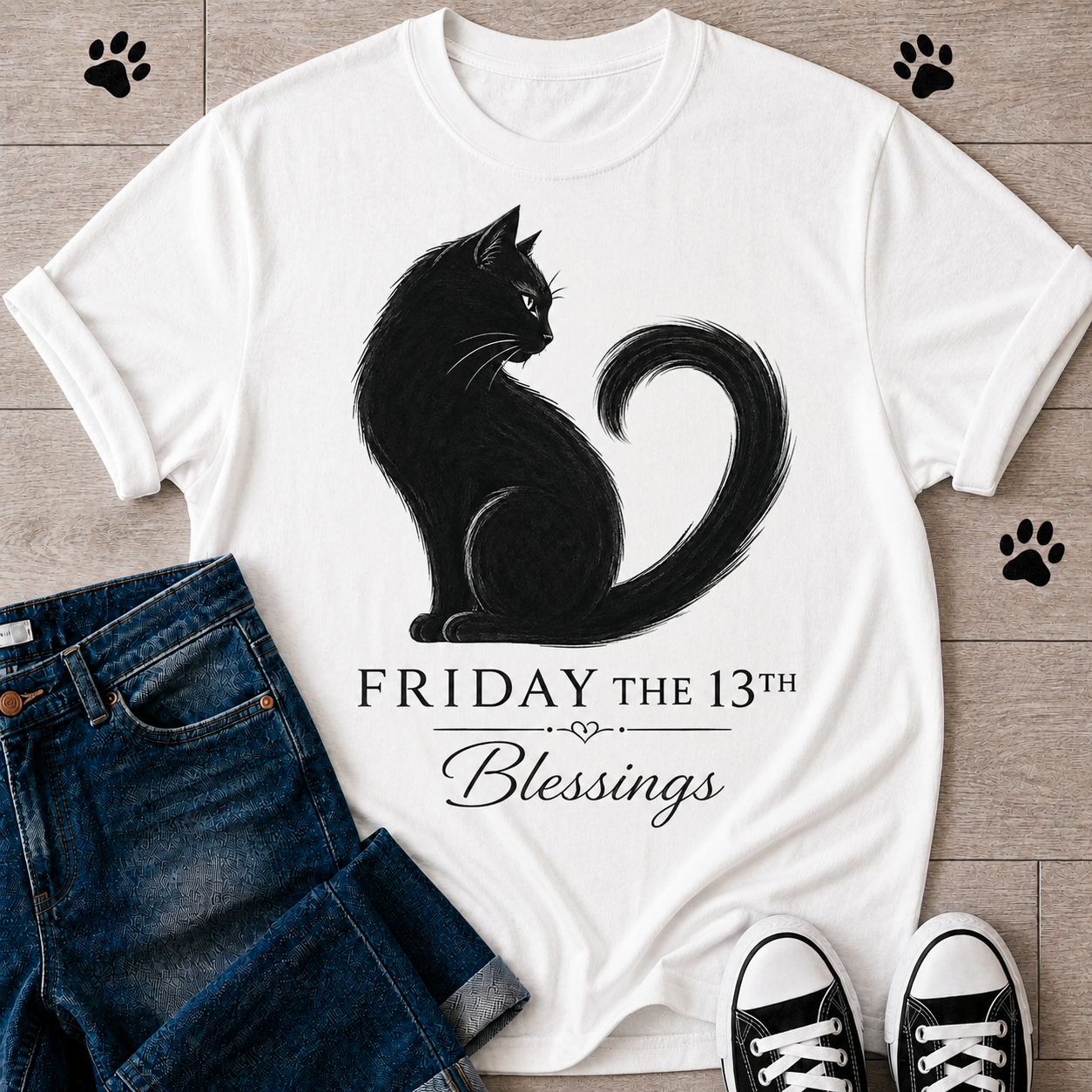 Friday the 13th Blessings Cat T-Shirt