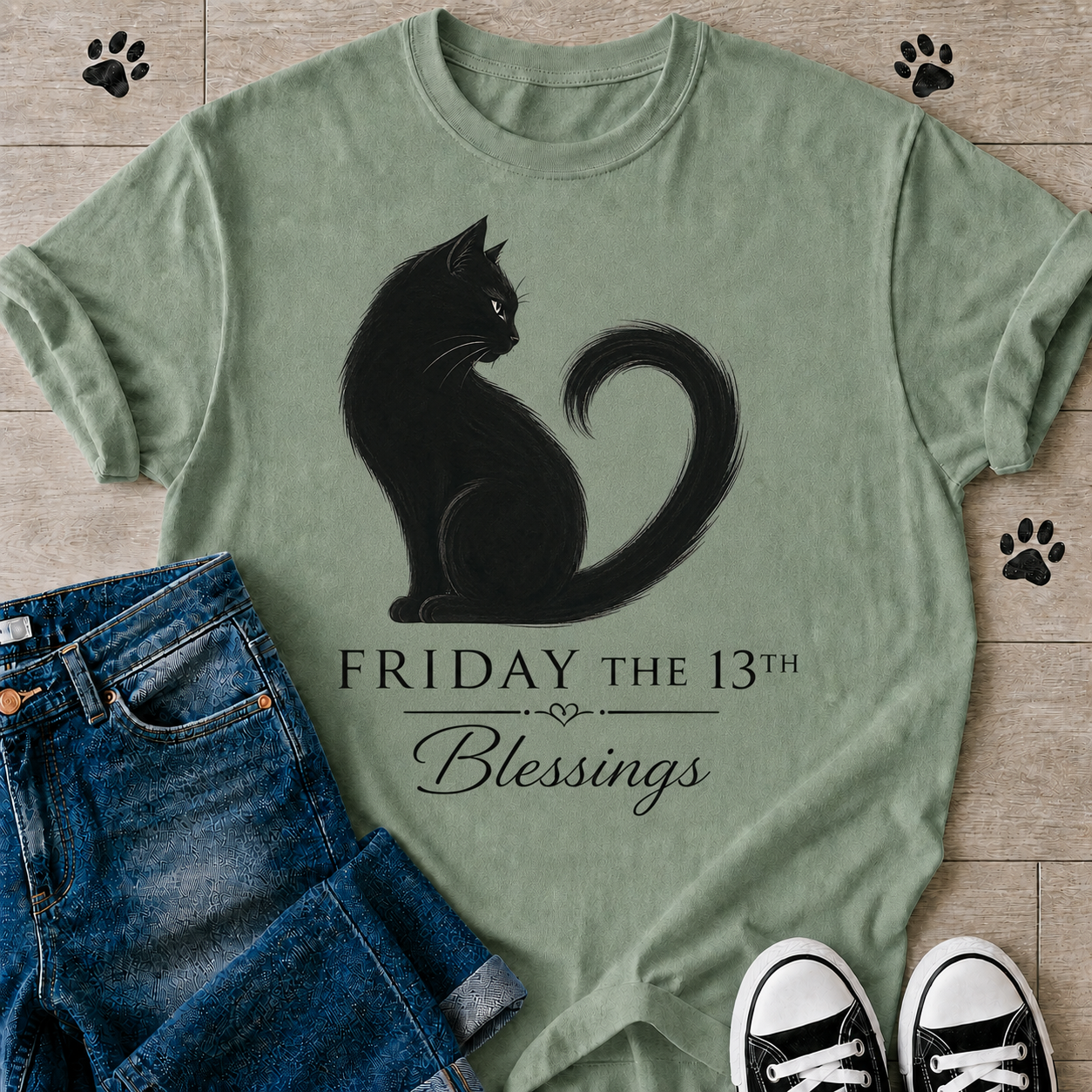 Friday the 13th Blessings Cat T-Shirt