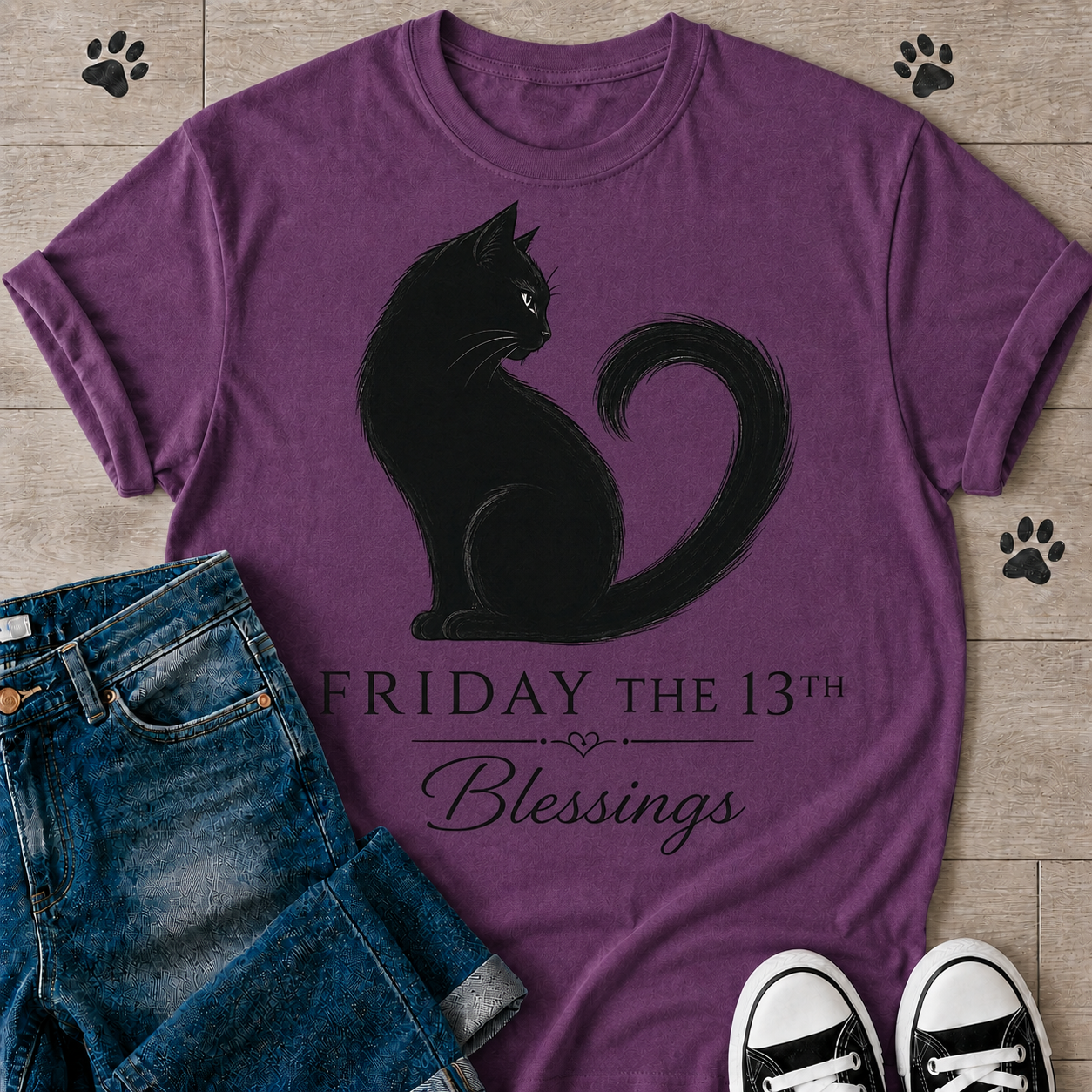 Friday the 13th Blessings Cat T-Shirt