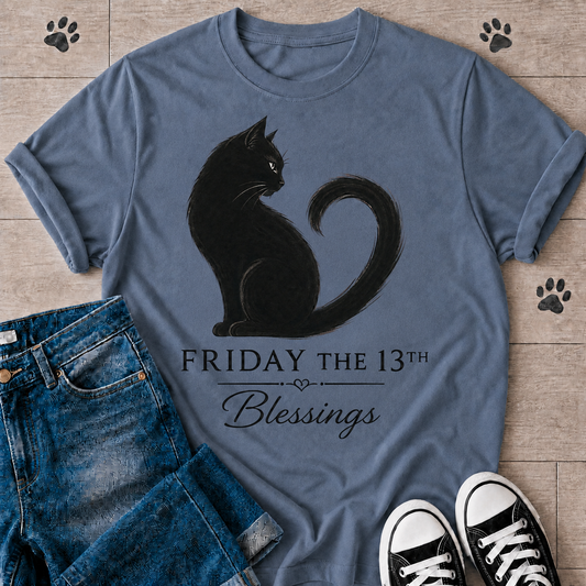 Friday the 13th Blessings Cat T-Shirt