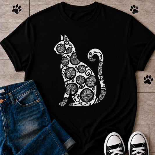 Zen Doodle Cat-Tshirt Berry T-shirt