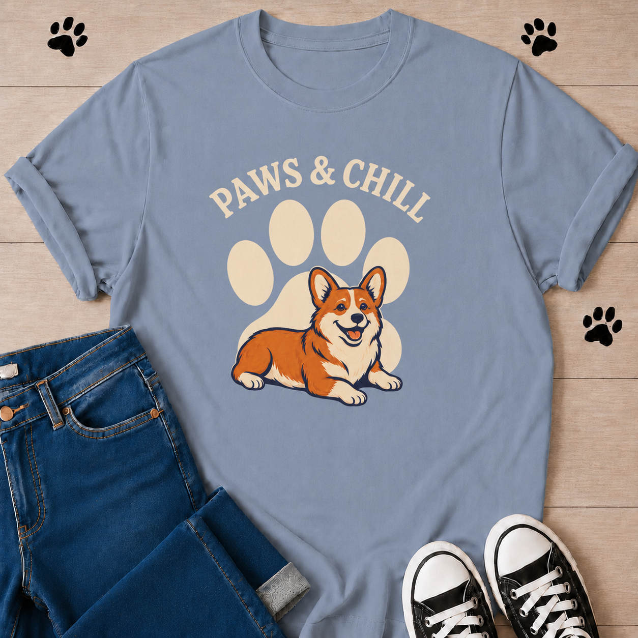 Paws & Chill Corgi T-Shirt