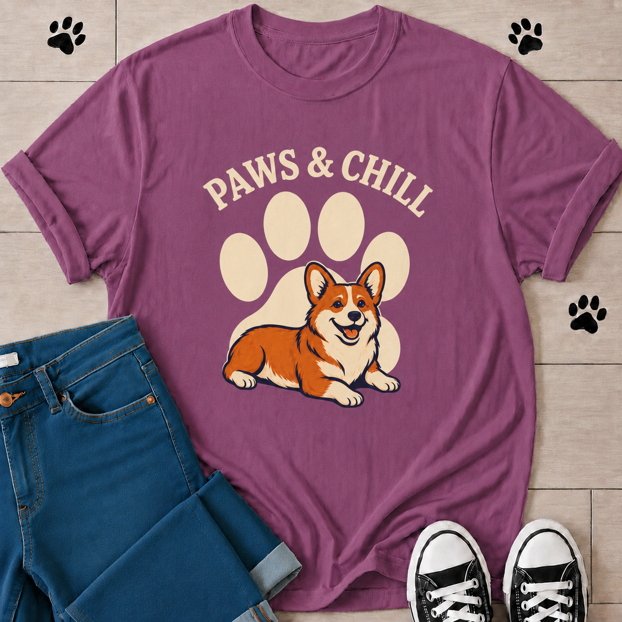 Paws & Chill Corgi T-Shirt
