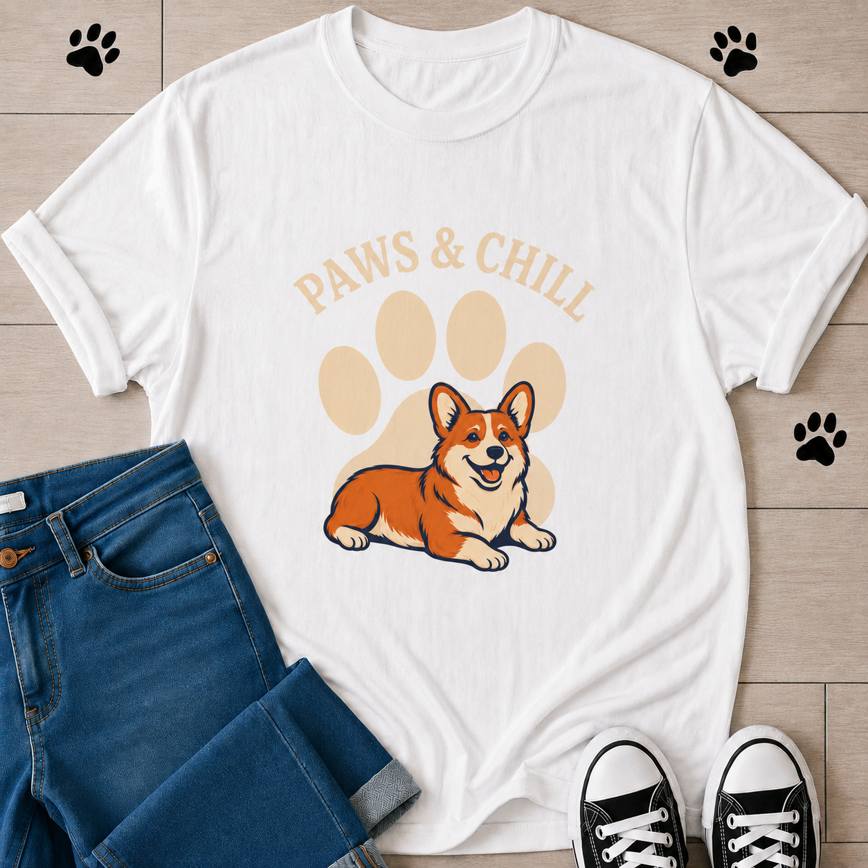 Paws & Chill Corgi T-Shirt