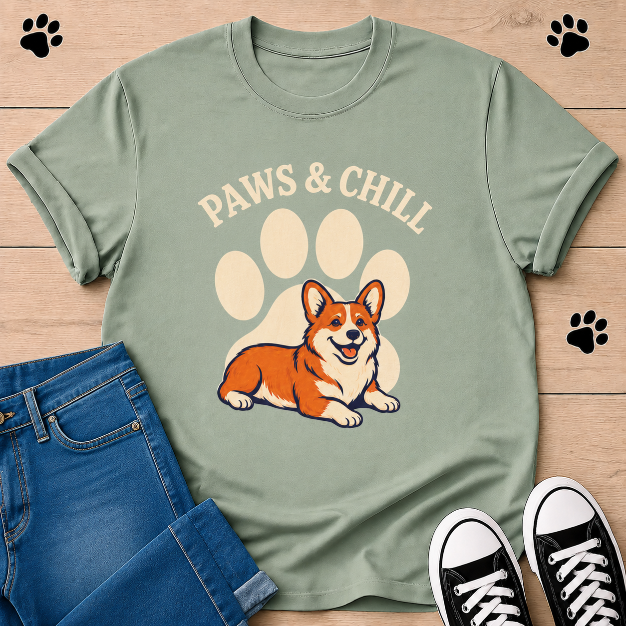 Paws & Chill Corgi T-Shirt