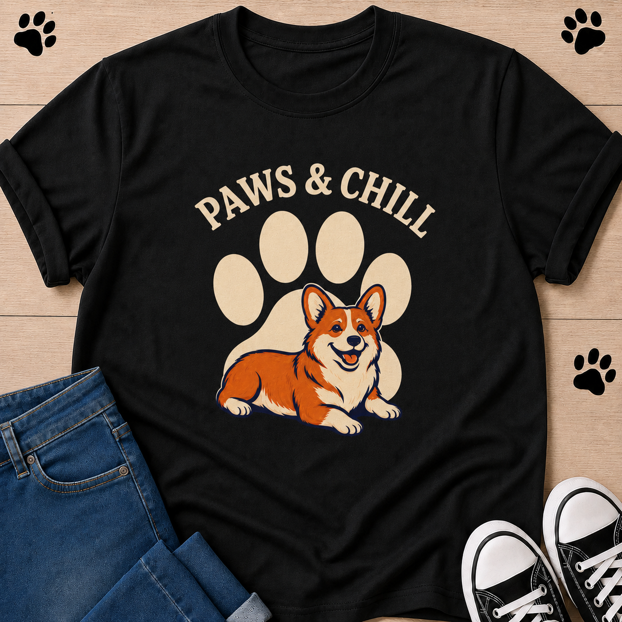 Paws & Chill Corgi T-Shirt