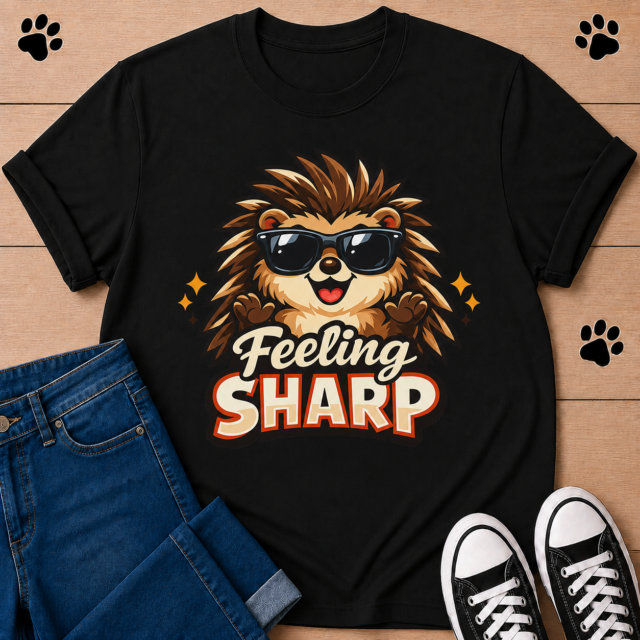 Feeling Sharp Hedgehog T-Shirt — Cute Sunglasses Animal Tee