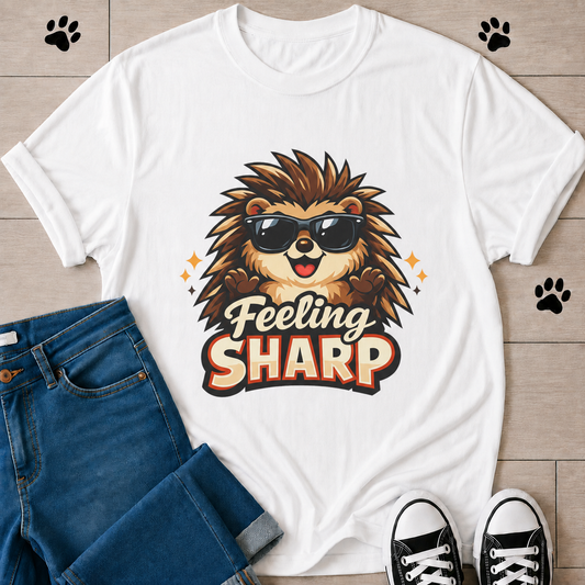 Feeling Sharp Hedgehog T-Shirt — Cute Sunglasses Animal Tee