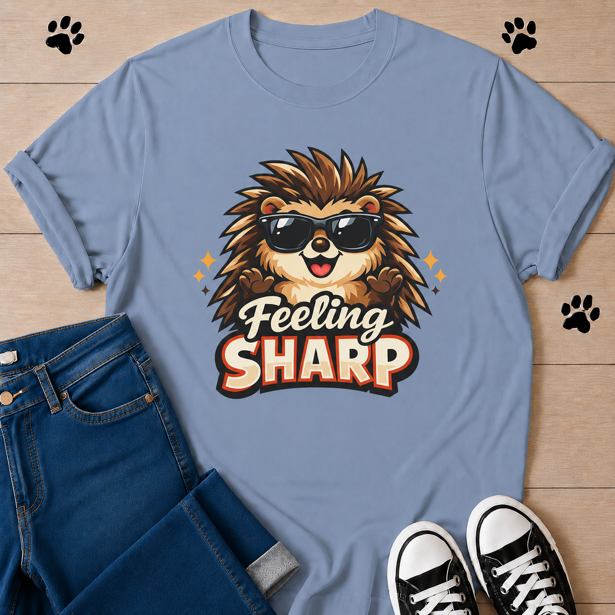 Feeling Sharp Hedgehog T-Shirt — Cute Sunglasses Animal Tee