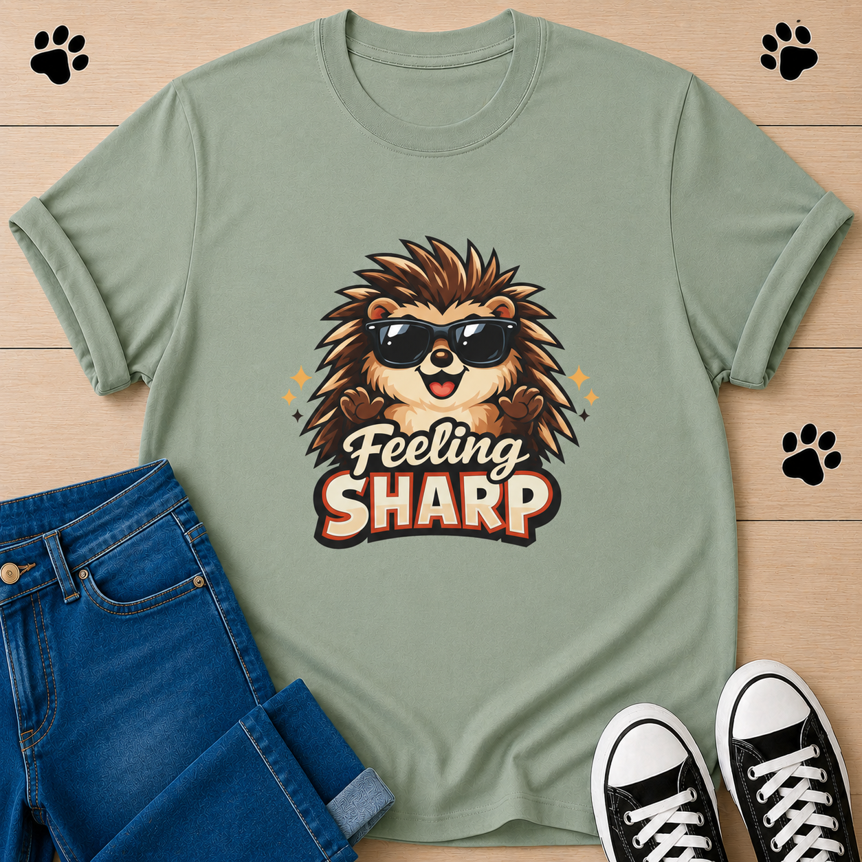 Feeling Sharp Hedgehog T-Shirt — Cute Sunglasses Animal Tee