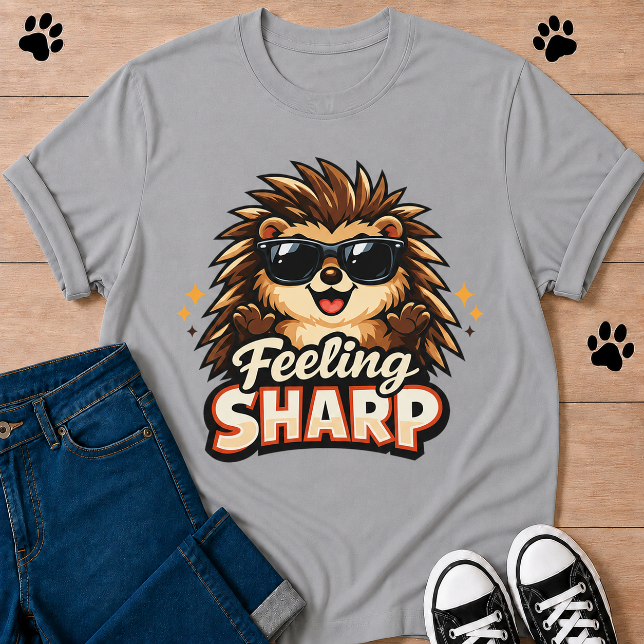 Feeling Sharp Hedgehog T-Shirt — Cute Sunglasses Animal Tee