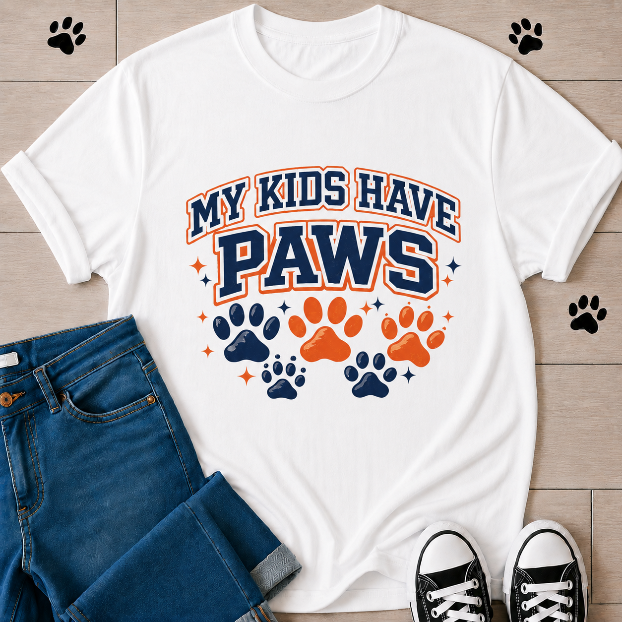 My Kids Have Paws T-Shirt — Pet Mom/Dad Graphic Tee