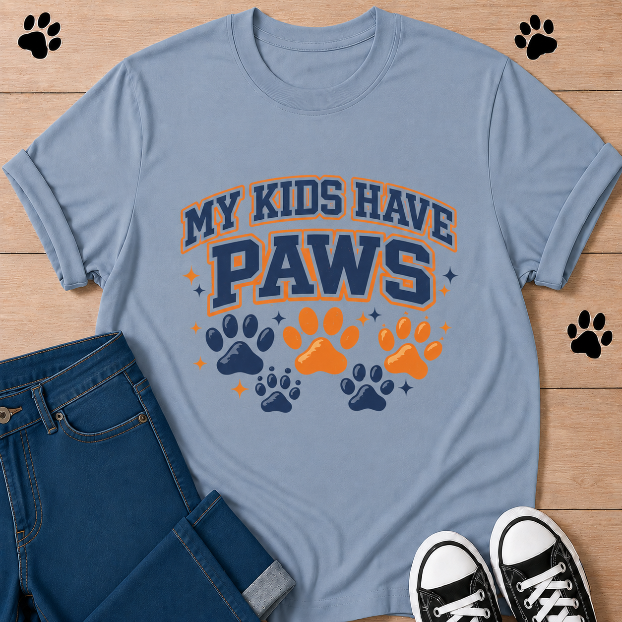 My Kids Have Paws T-Shirt — Pet Mom/Dad Graphic Tee