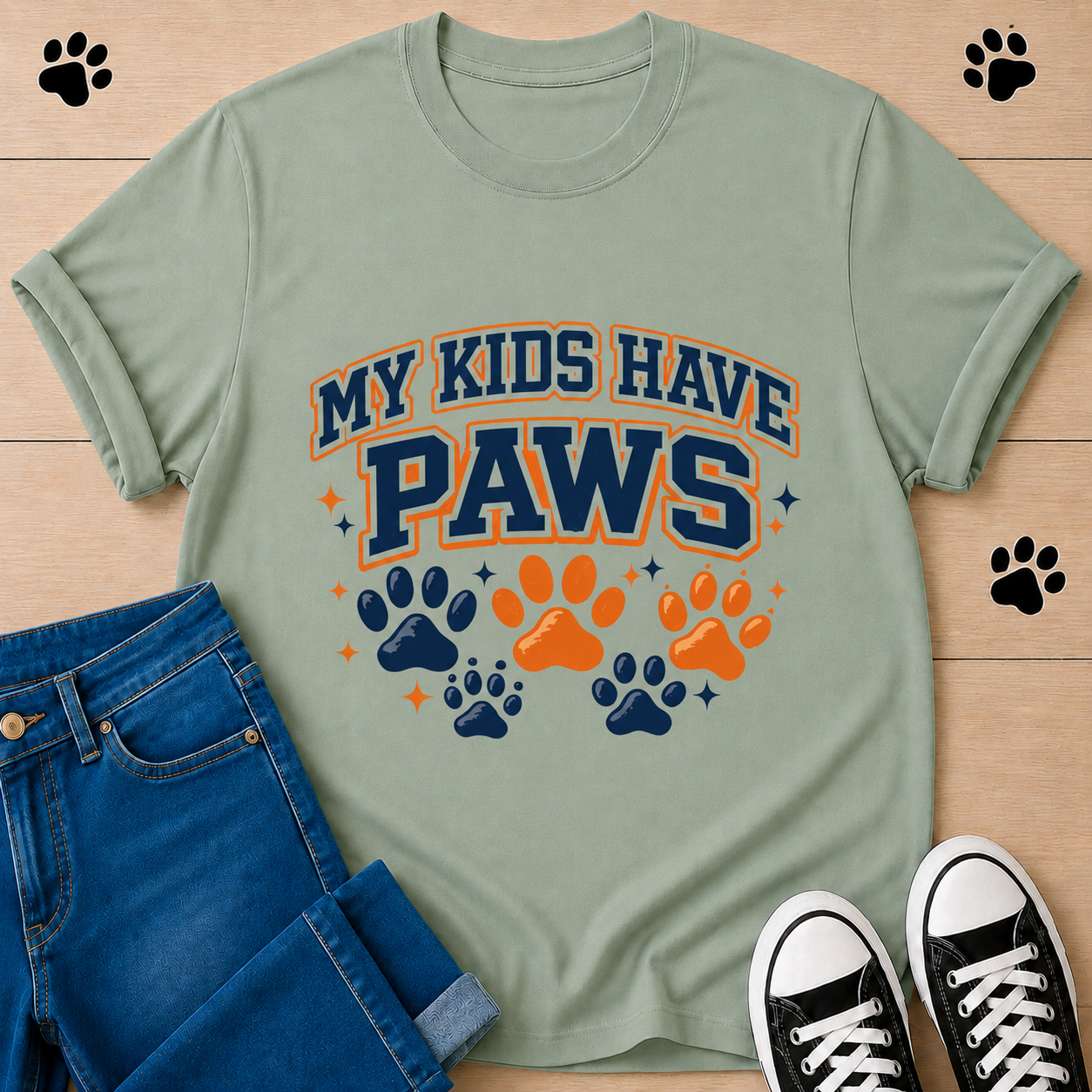 My Kids Have Paws T-Shirt — Pet Mom/Dad Graphic Tee