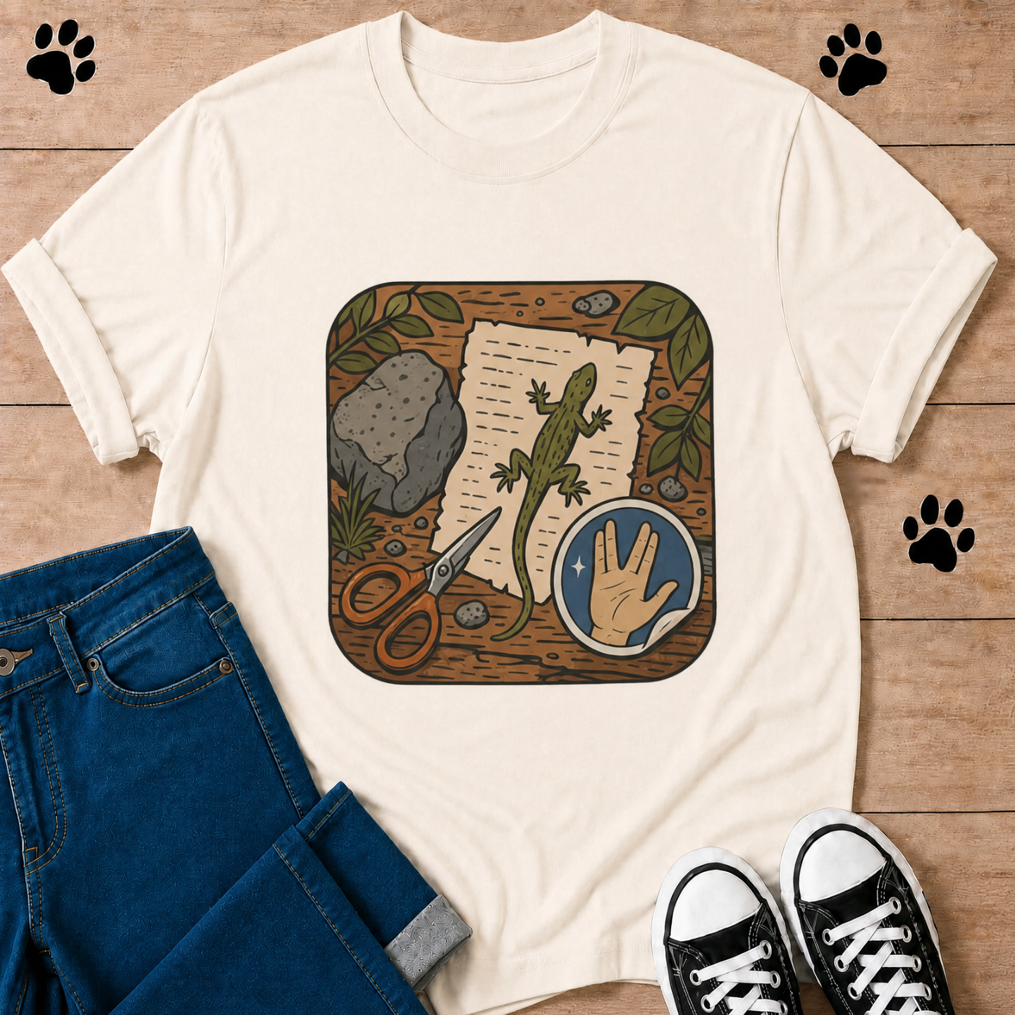 Rock + Paper + Scissor + Lizard + Spock T-Shirt