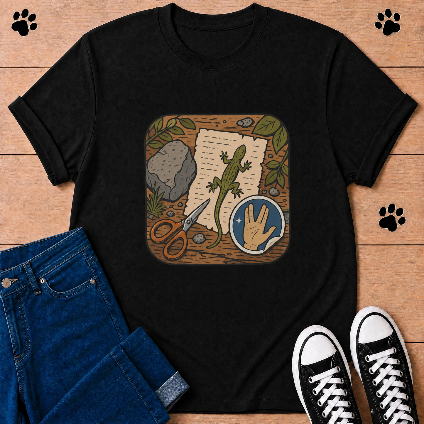 Rock + Paper + Scissor + Lizard + Spock T-Shirt