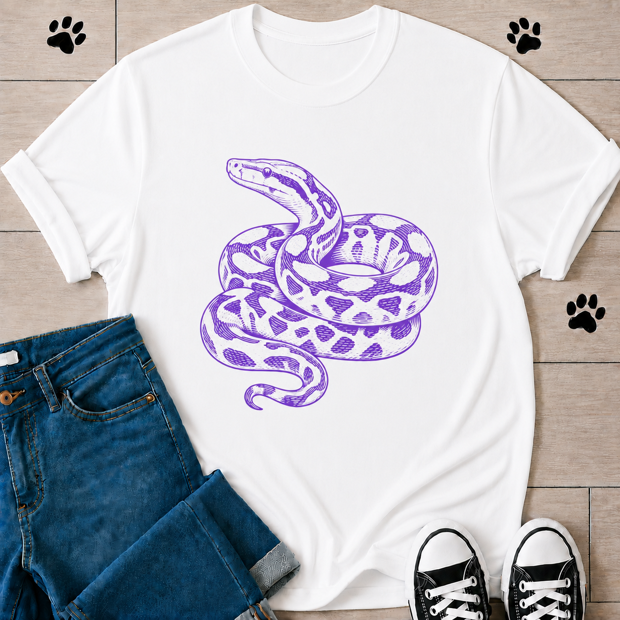 Coiled Serpent Graphic T‑Shirt