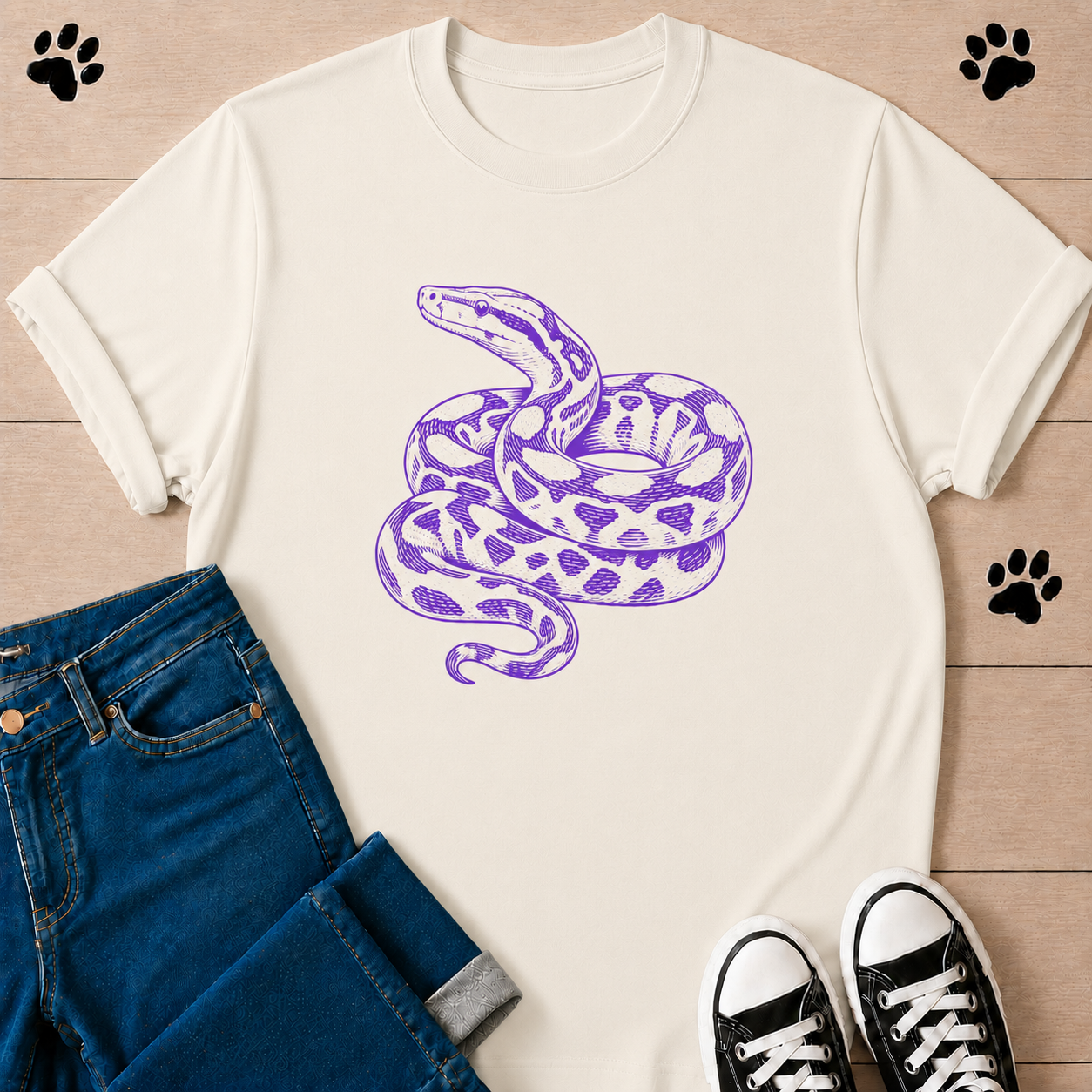 Coiled Serpent Graphic T‑Shirt