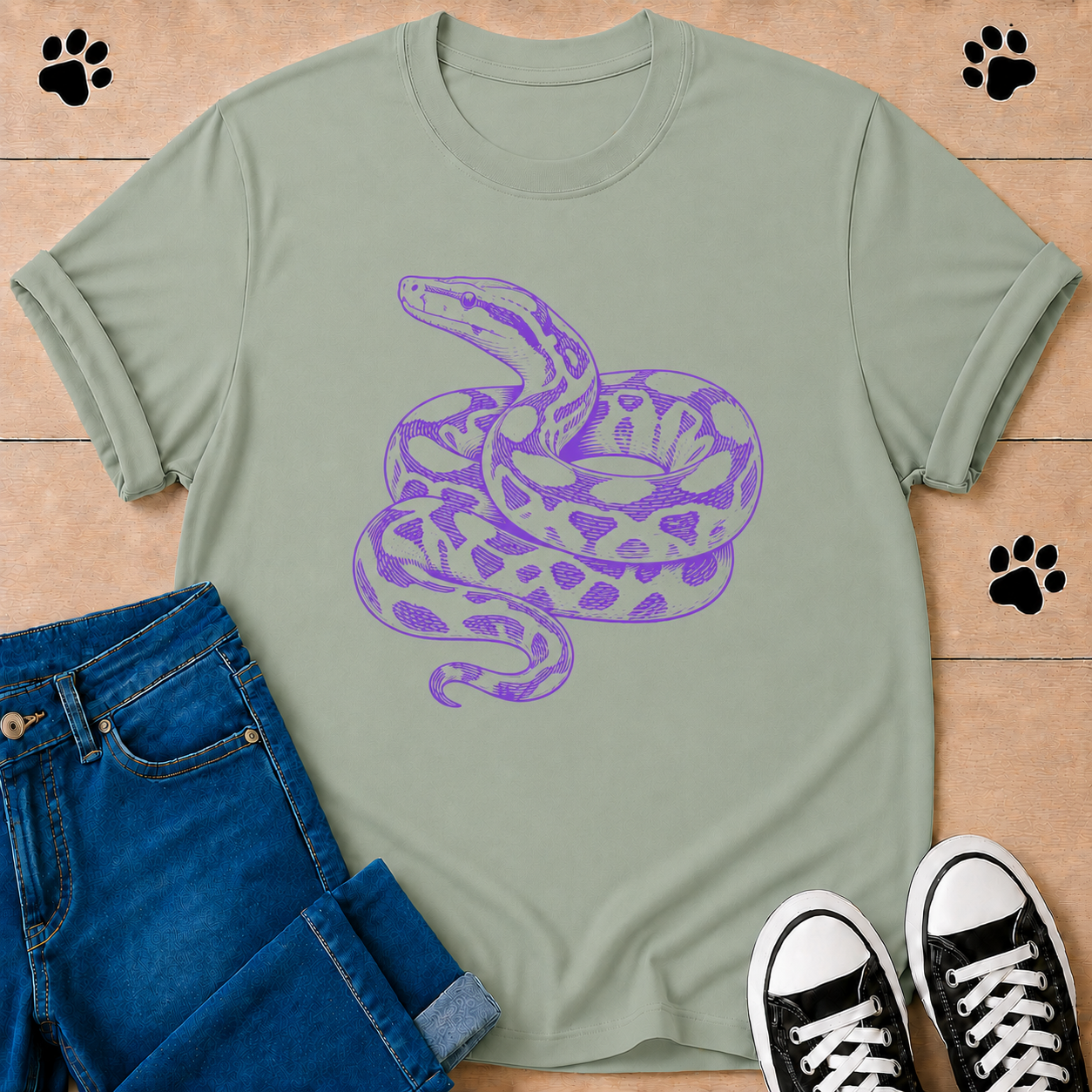 Coiled Serpent Graphic T‑Shirt