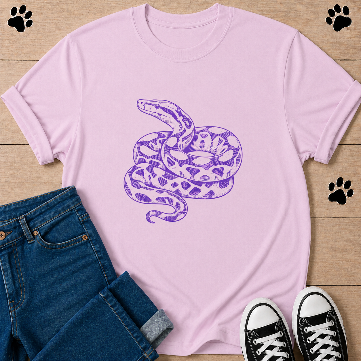 Coiled Serpent Graphic T‑Shirt