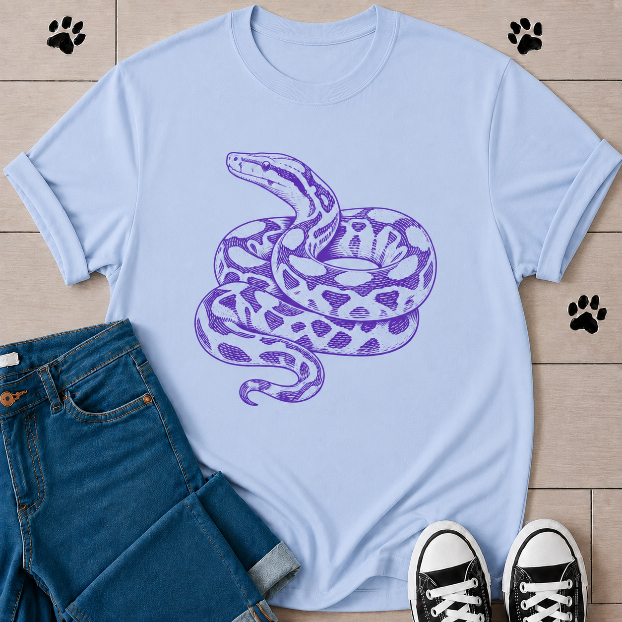 Coiled Serpent Graphic T‑Shirt