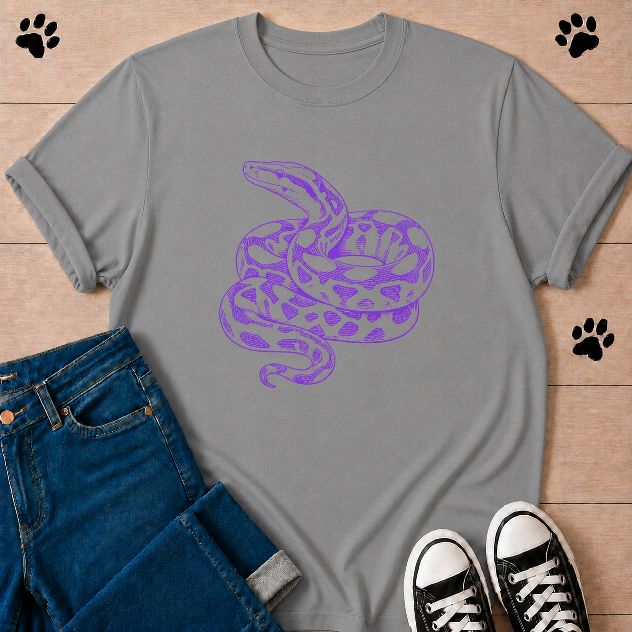 Coiled Serpent Graphic T‑Shirt