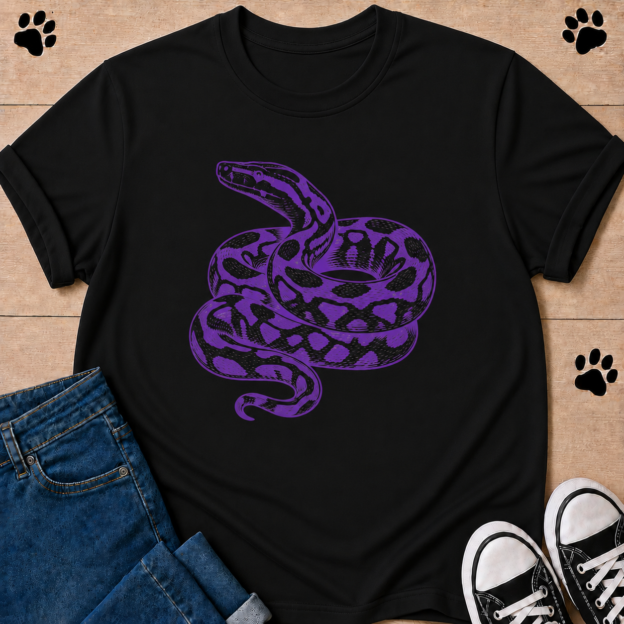 Coiled Serpent Graphic T‑Shirt