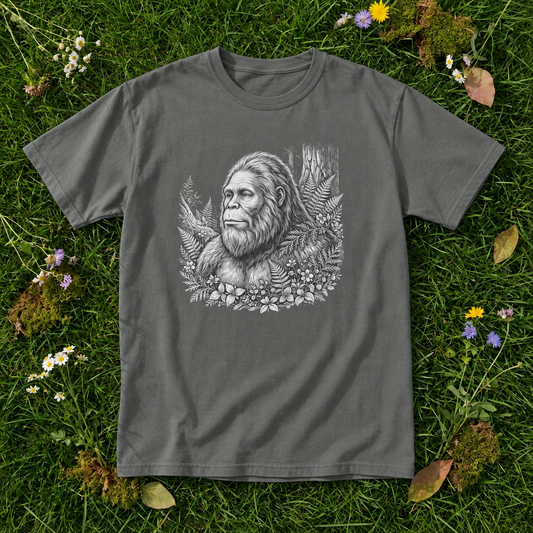 Sasquatch in Bloom – Bigfoot Woodland Graphic Tee